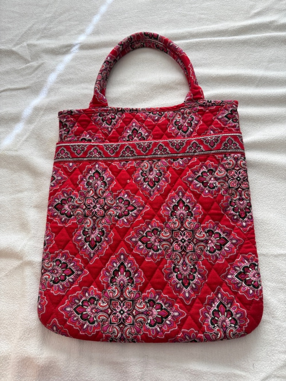 Vera Bradley Red Quilted Paisley Tote